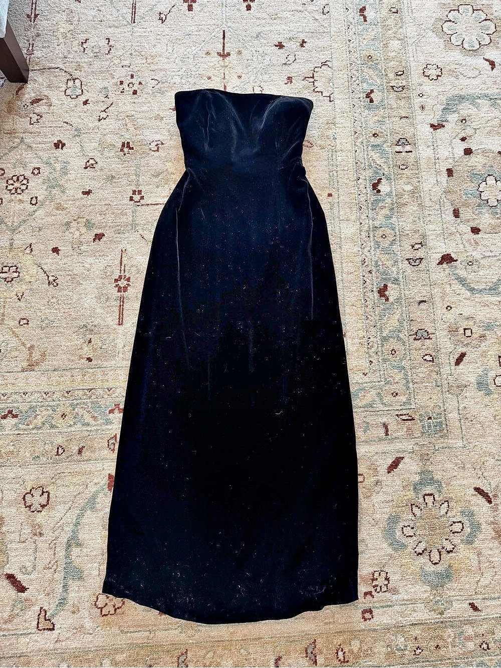 Ann Taylor LOFT Black Velvet Midi Dress Size 2P